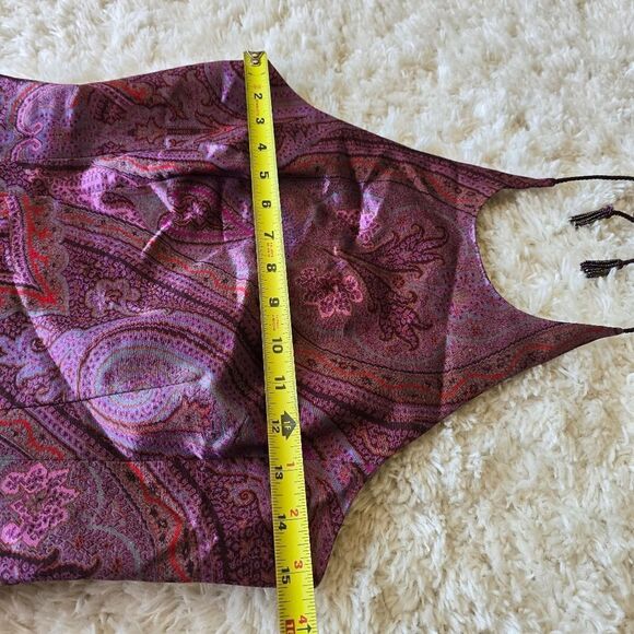 ANN TAYLOR Paisley Halter Neck Top  Purple Size 6P Y2K Friends 90s Fairy Boho - Picture 5 of 9